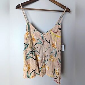 O'Neill baby doll camisole button down multicolor floral boho hippie women XS